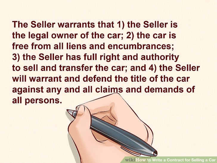 Vehicle sales contract with seller financing
